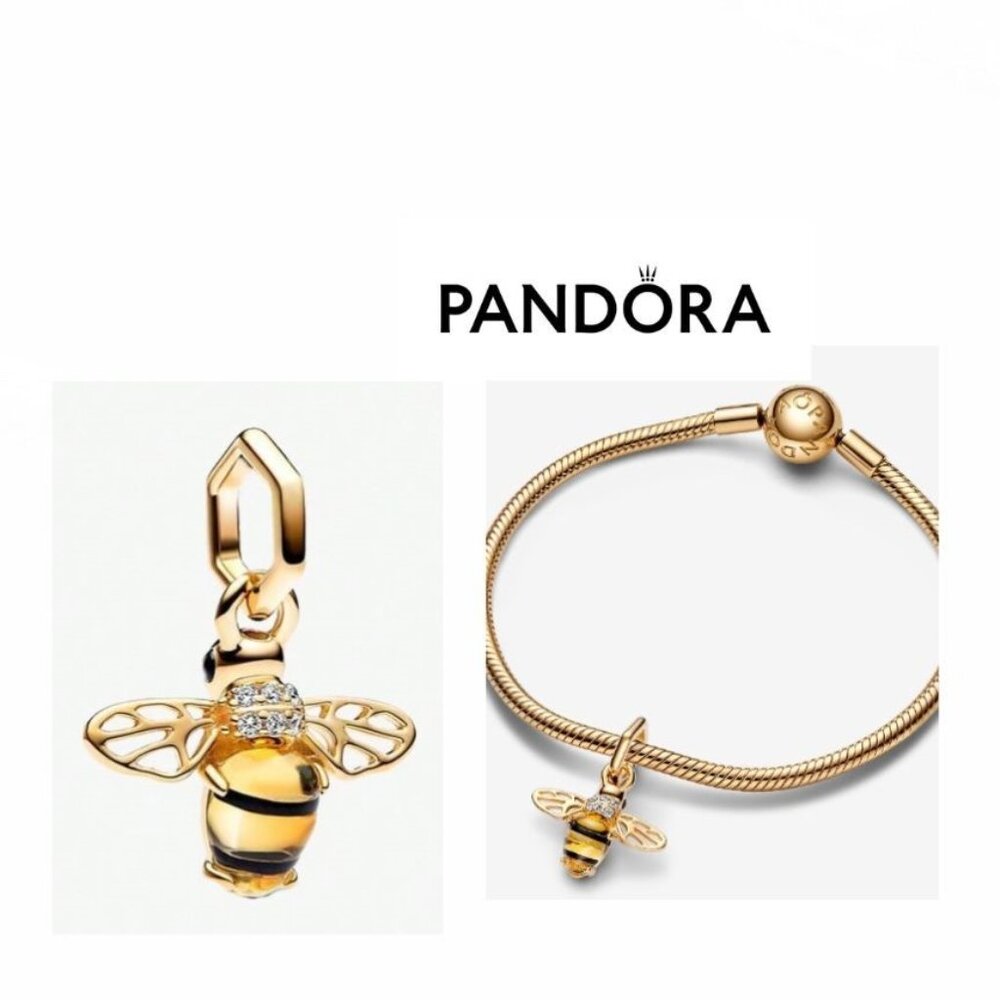 NWOT PANDORA GOLD BEE CHARM PENDANT
